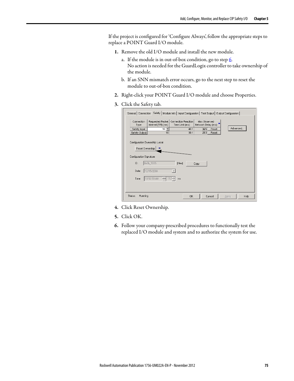 Rockwell Automation 1756-L7x GuardLogix 5570 Controllers User Manual | Page 75 / 144