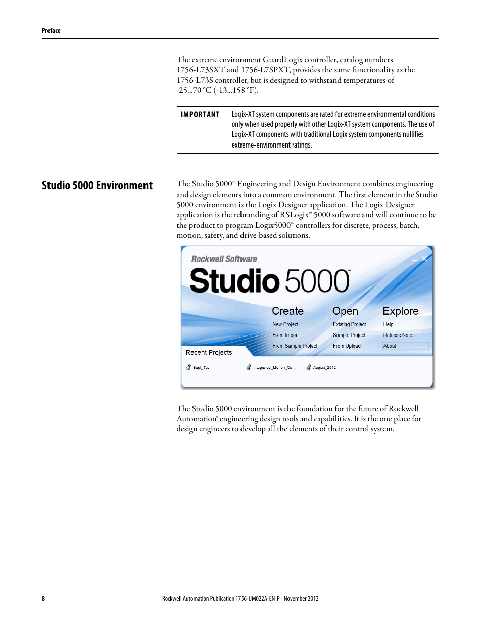 Studio 5000 environment | Rockwell Automation 1756-L7x GuardLogix 5570 Controllers User Manual | Page 8 / 144