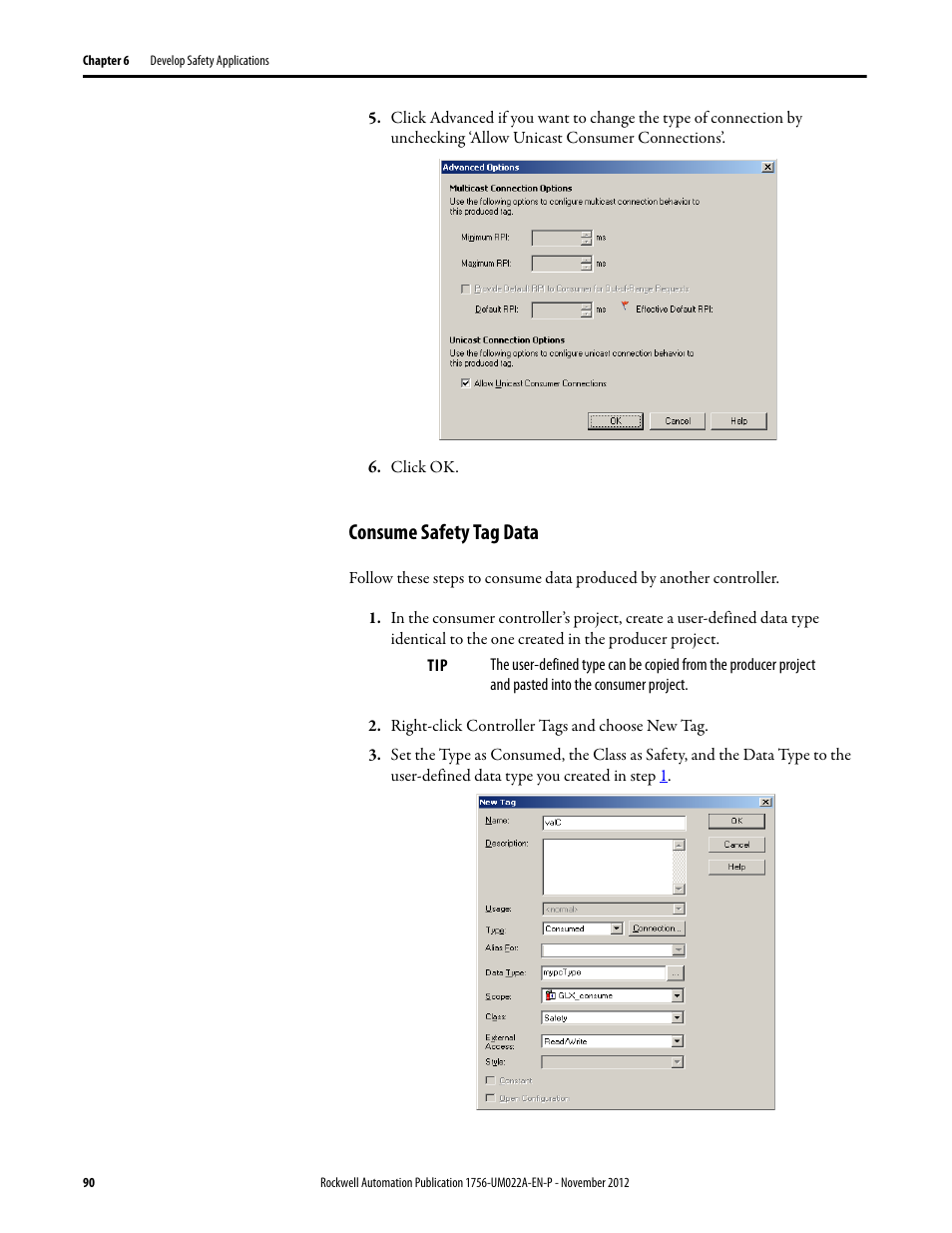 Consume safety tag data | Rockwell Automation 1756-L7x GuardLogix 5570 Controllers User Manual | Page 90 / 144