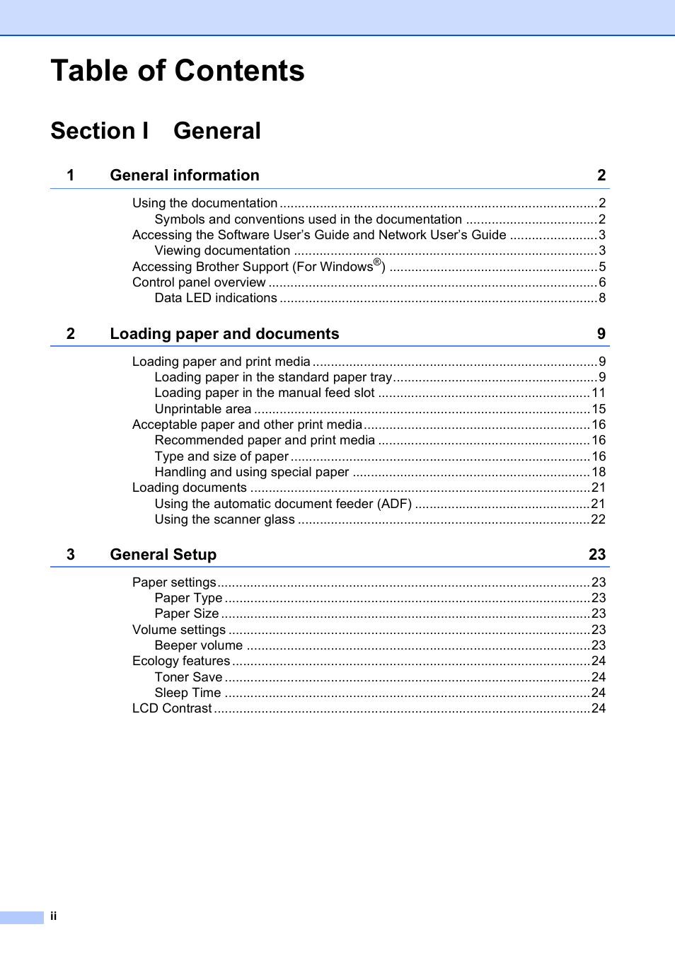 Brother DCP-9010CN User Manual | Page 4 / 136