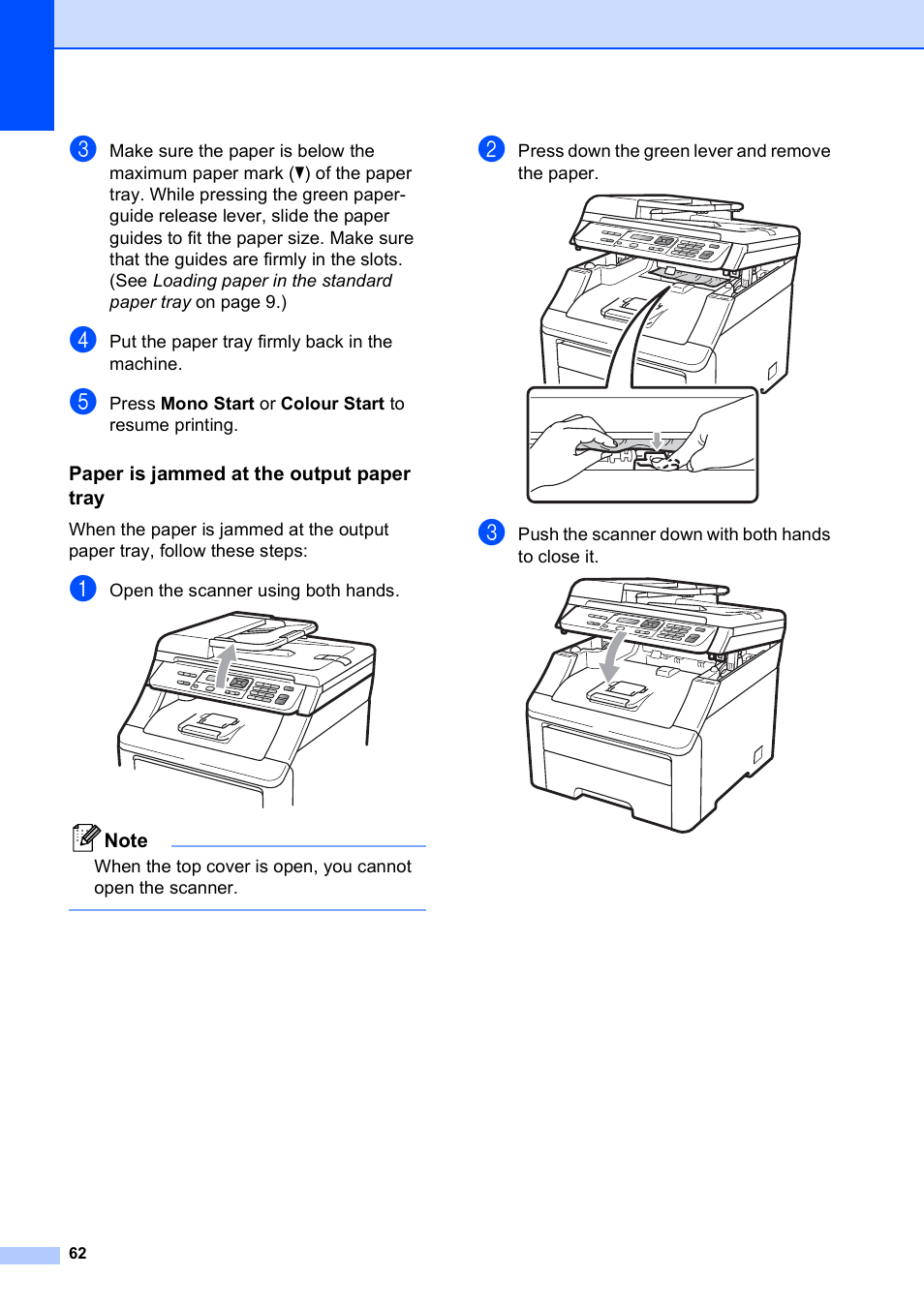 Paper is jammed at the output paper tray | Brother DCP-9010CN User Manual | Page 70 / 136