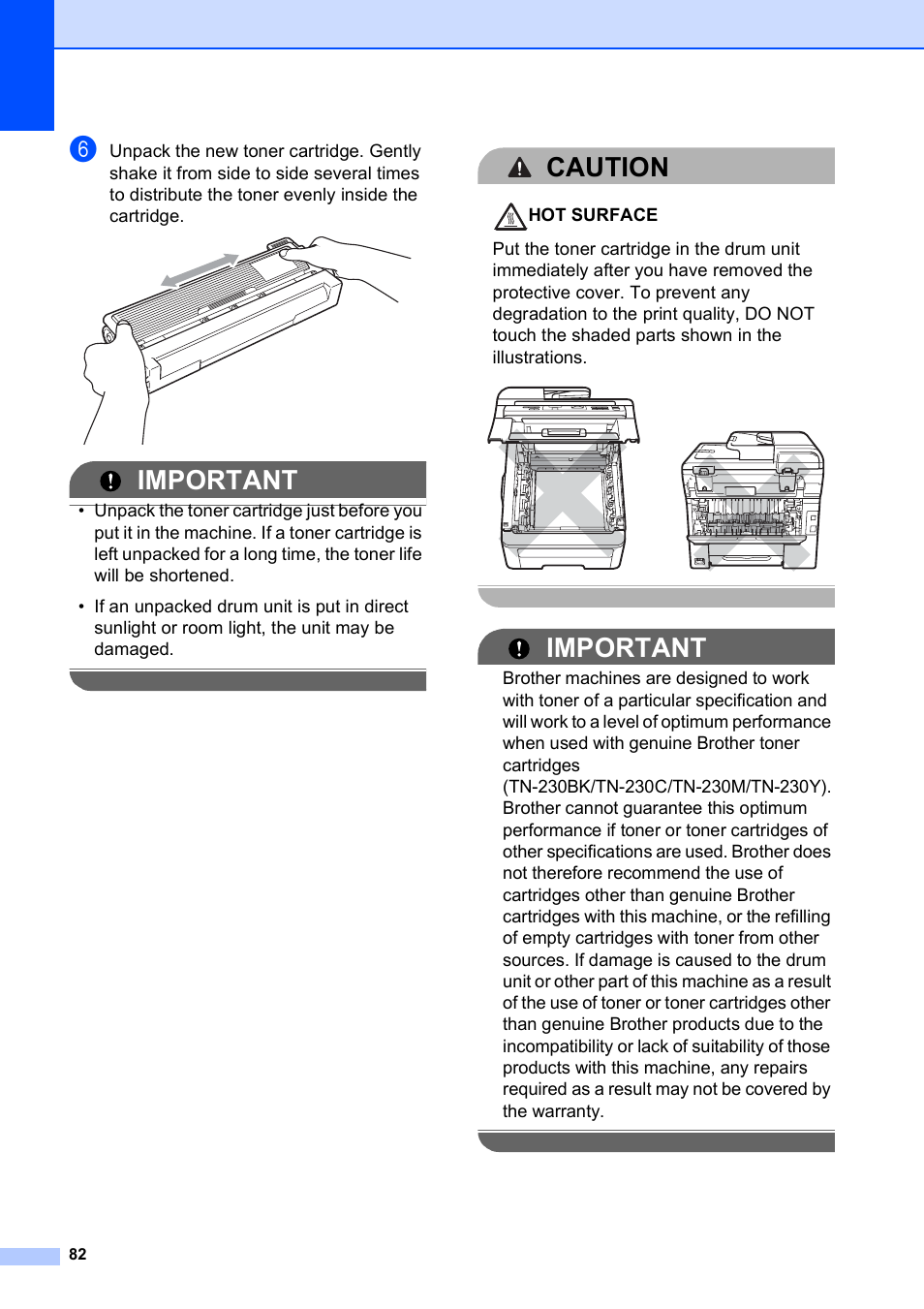 Important, Caution | Brother DCP-9010CN User Manual | Page 90 / 136