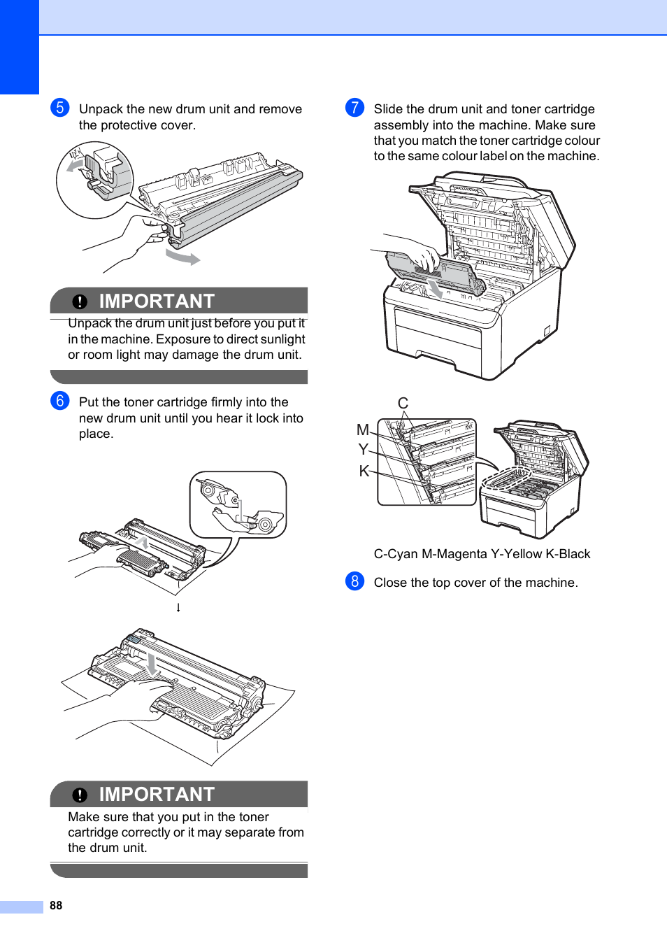 Important, Ky m c | Brother DCP-9010CN User Manual | Page 96 / 136