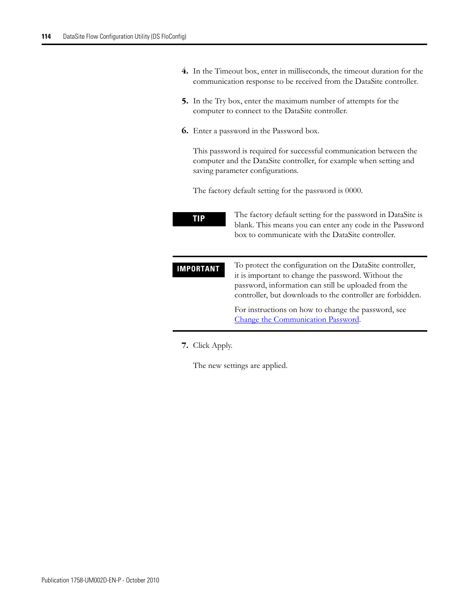 Rockwell Automation 1758-RTU202 DataSite Software User Manual FRN 1.2 User Manual | Page 114 / 348