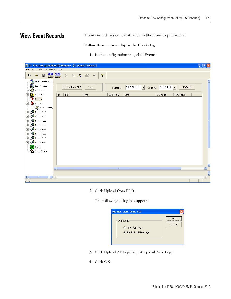 View event records | Rockwell Automation 1758-RTU202 DataSite Software User Manual FRN 1.2 User Manual | Page 173 / 348