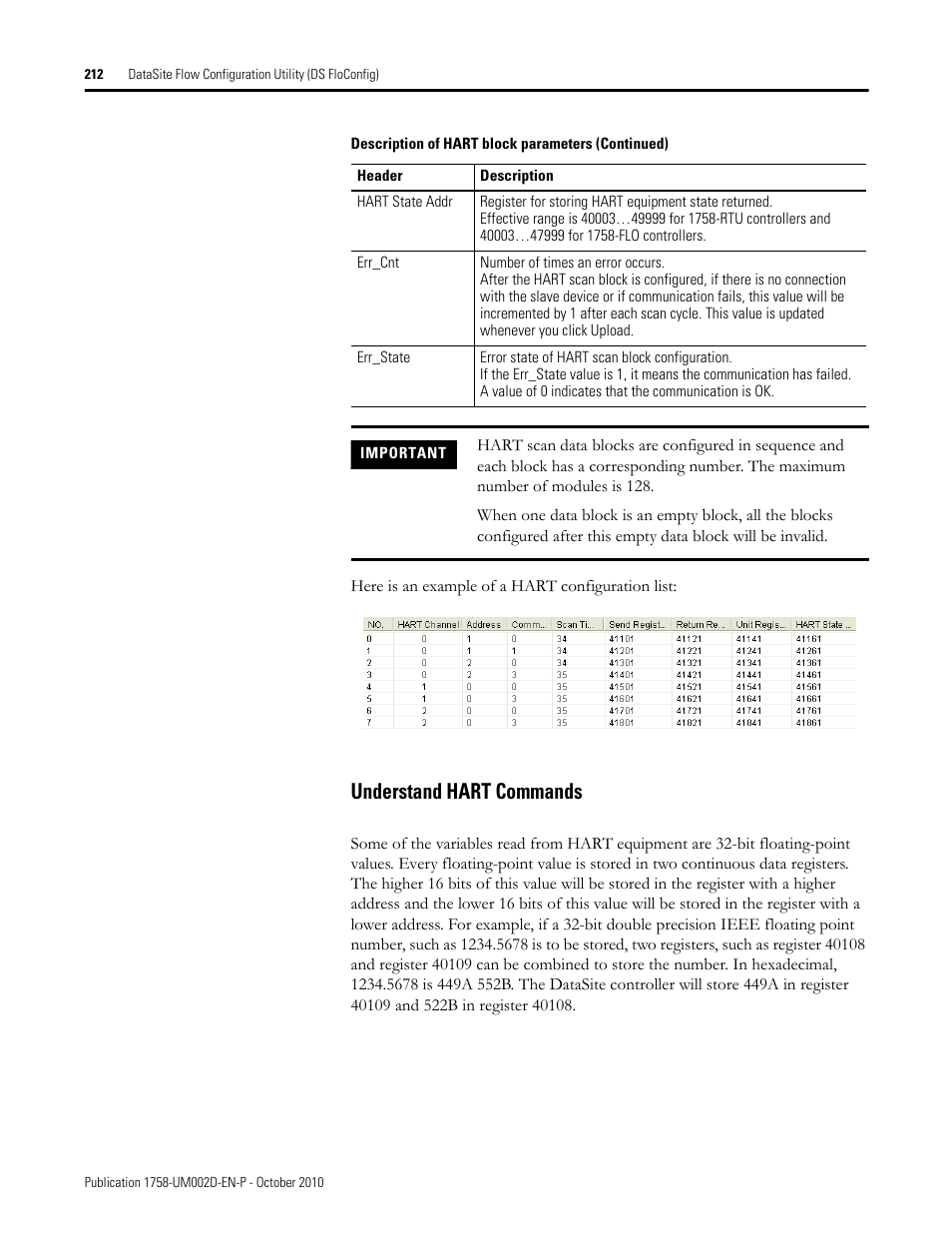 Understand hart commands | Rockwell Automation 1758-RTU202 DataSite Software User Manual FRN 1.2 User Manual | Page 212 / 348