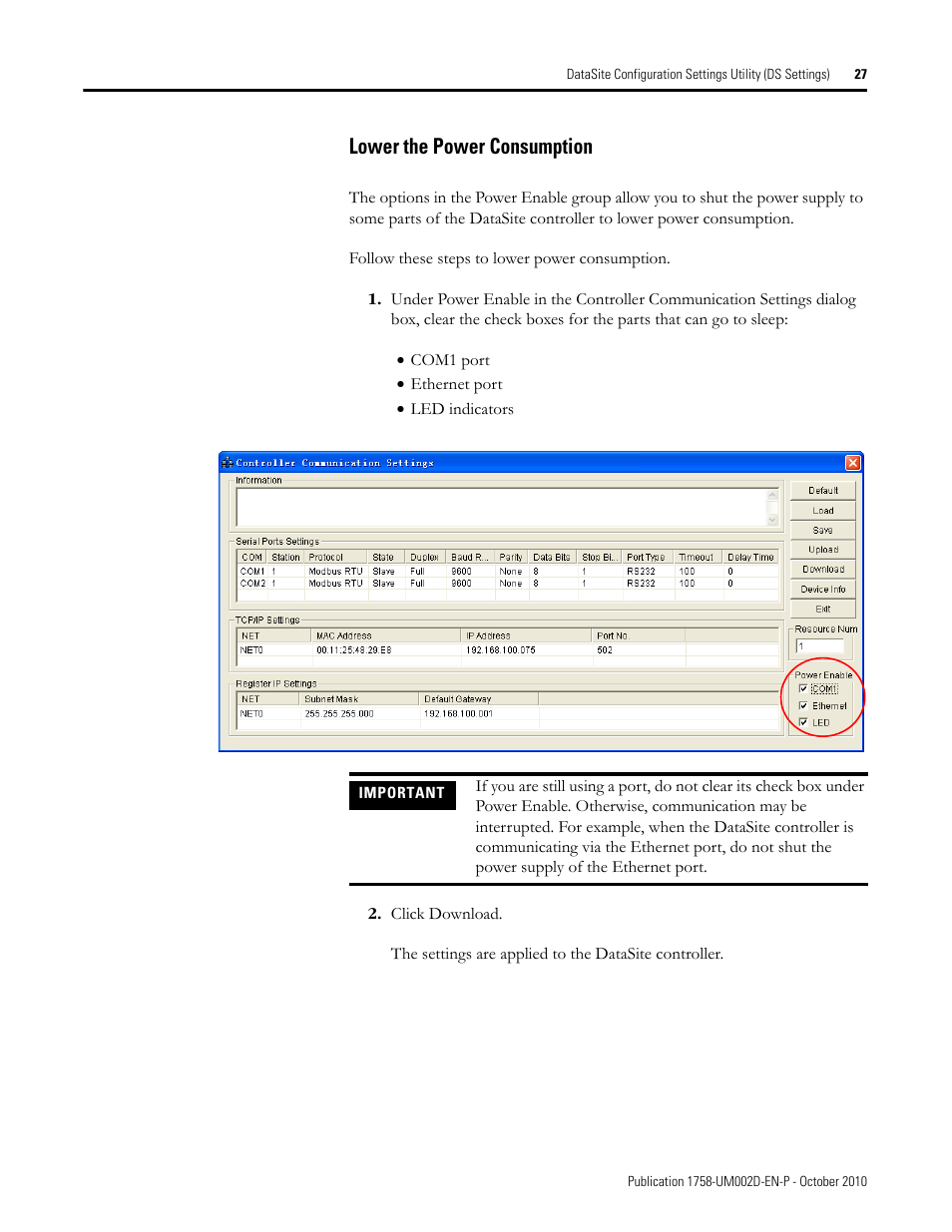 Lower the power consumption | Rockwell Automation 1758-RTU202 DataSite Software User Manual FRN 1.2 User Manual | Page 27 / 348
