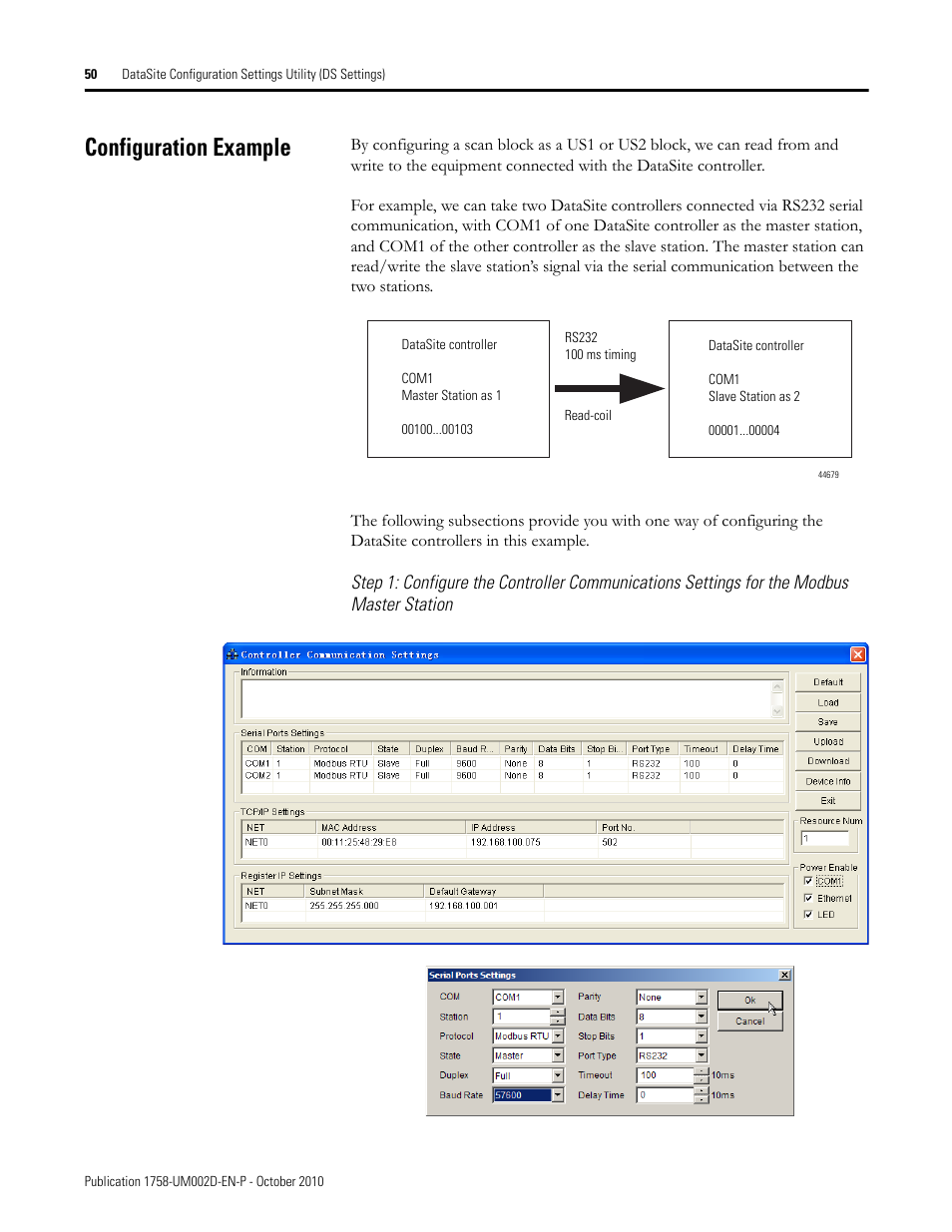 Configuration example | Rockwell Automation 1758-RTU202 DataSite Software User Manual FRN 1.2 User Manual | Page 50 / 348