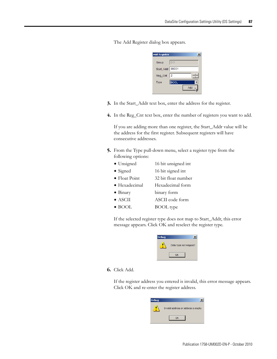 Rockwell Automation 1758-RTU202 DataSite Software User Manual FRN 1.2 User Manual | Page 87 / 348