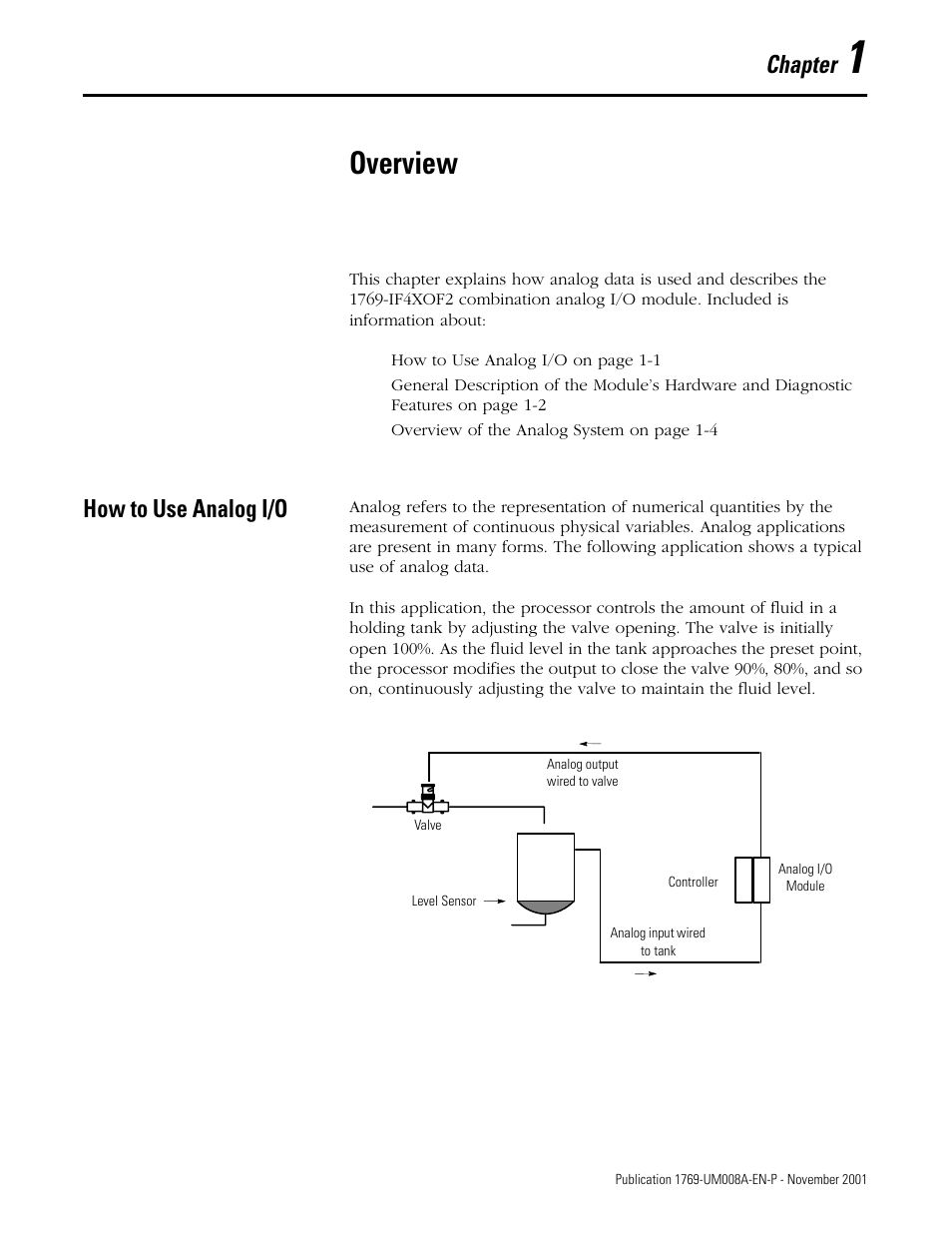 1 - overview, How to use analog i/o, Chapter 1 | Overview, How to use analog i/o -1, Chapter | Rockwell Automation 1769-IF4XOF2 Compact 8-Bit Low Resolution Analog I/O Combination Module User Manual | Page 11 / 104