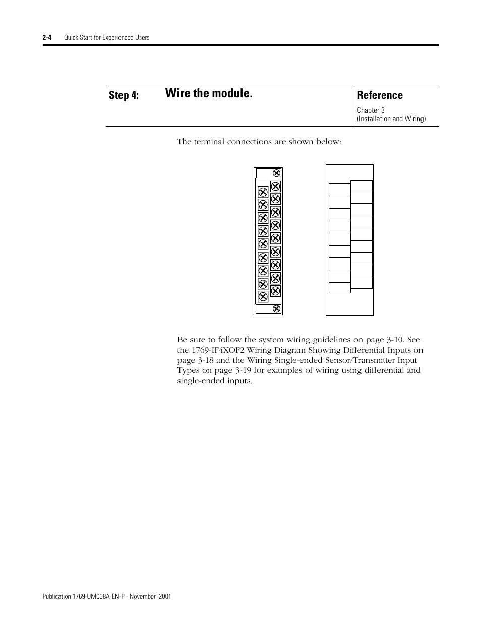 Wire the module, Step 4, Reference | Rockwell Automation 1769-IF4XOF2 Compact 8-Bit Low Resolution Analog I/O Combination Module User Manual | Page 20 / 104