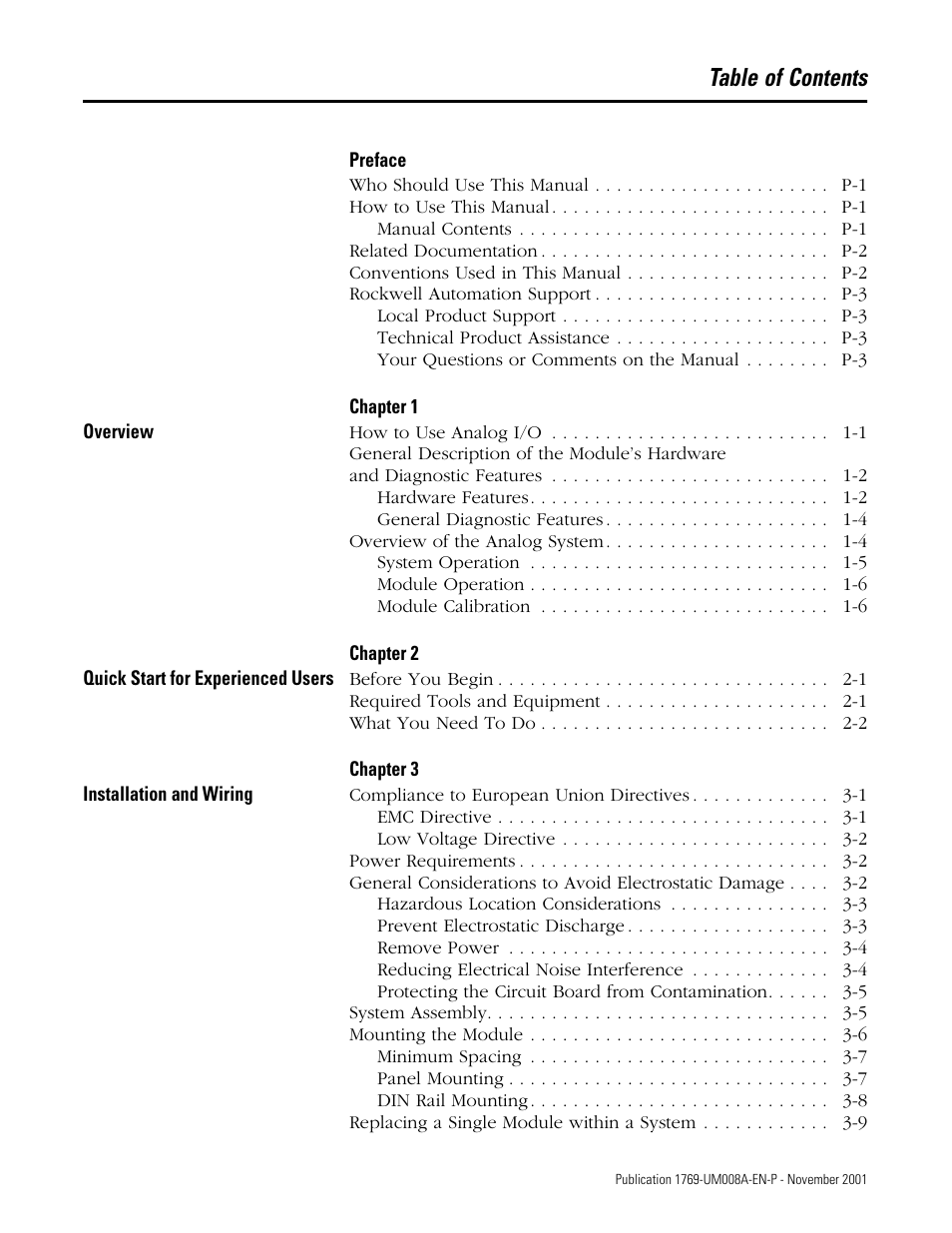 Rockwell Automation 1769-IF4XOF2 Compact 8-Bit Low Resolution Analog I/O Combination Module User Manual | Page 3 / 104