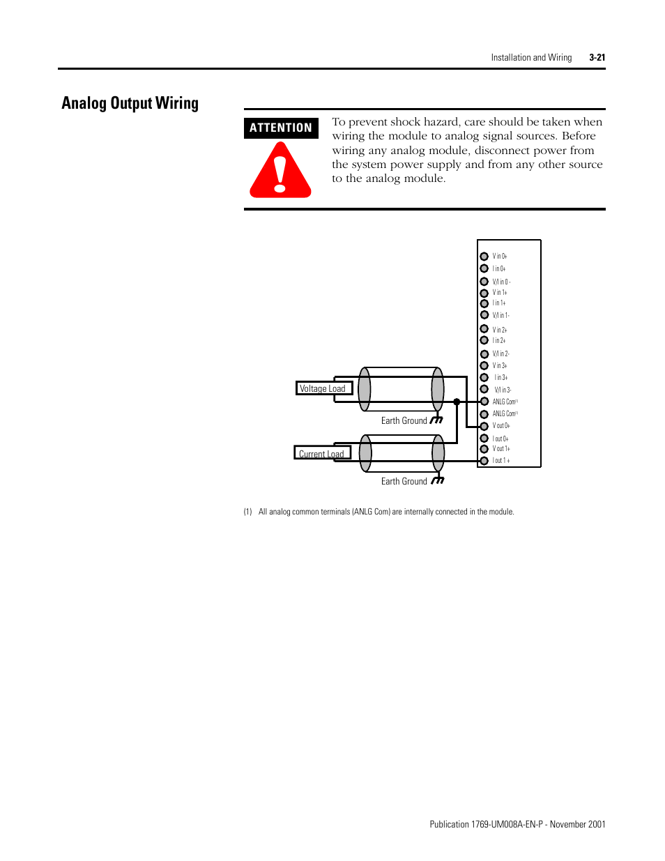 Analog output wiring, Analog output wiring -21 | Rockwell Automation 1769-IF4XOF2 Compact 8-Bit Low Resolution Analog I/O Combination Module User Manual | Page 43 / 104