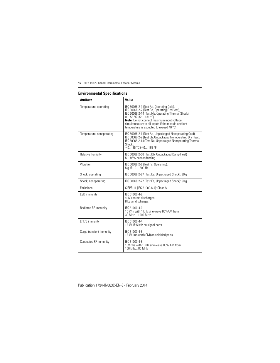 Rockwell Automation 1794-ID2/B INSTALL INSTR 24v FLEX I/O 2 CHANNEL Incremental Encoder Module User Manual | Page 16 / 20