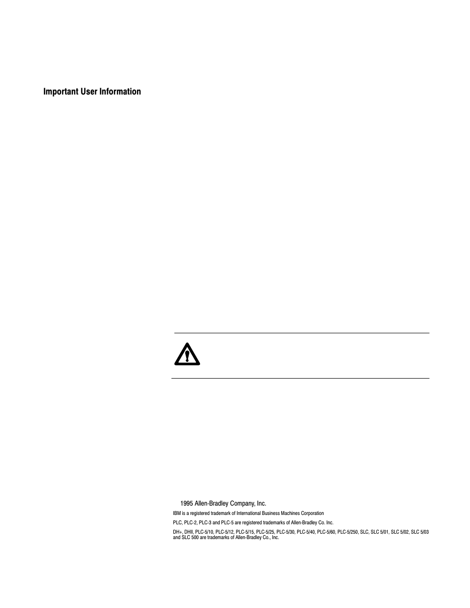 Important user information | Rockwell Automation 1785-KA5P/B DHP COMM. ADAPATER MOD. User Manual | Page 2 / 48