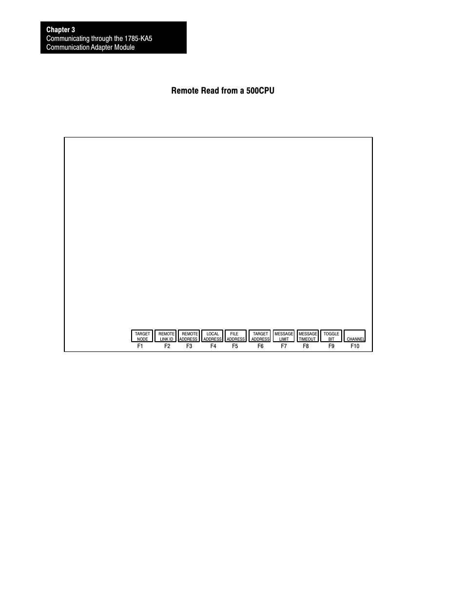 Remote read from a 500cpu | Rockwell Automation 1785-KA5P/B DHP COMM. ADAPATER MOD. User Manual | Page 40 / 48