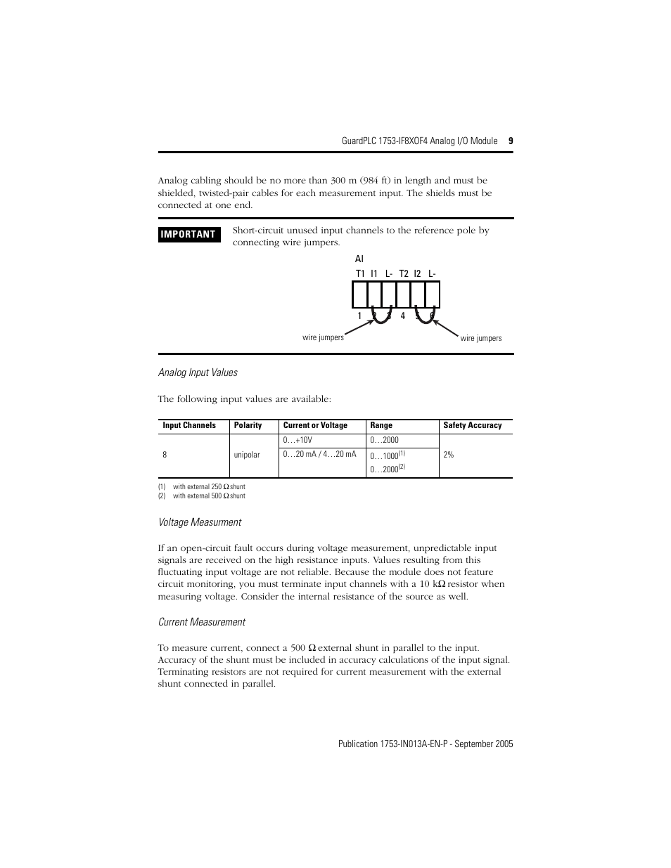 Rockwell Automation 1753-IF8XOF4 GuardPLC 1753-IF8XOF4 Analog I/O Module User Manual | Page 9 / 20