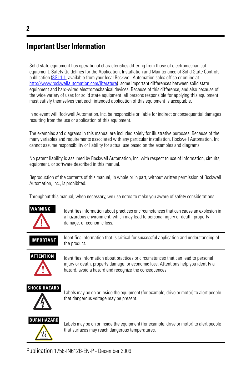 Important user information, 2publication | Rockwell Automation 1756-EN3TR ControlLogix EtherNet/IP Communication Module Installation Instructions User Manual | Page 2 / 28