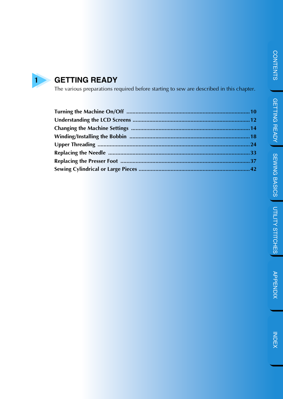 Getting ready | Brother NX-400 User Manual | Page 15 / 153