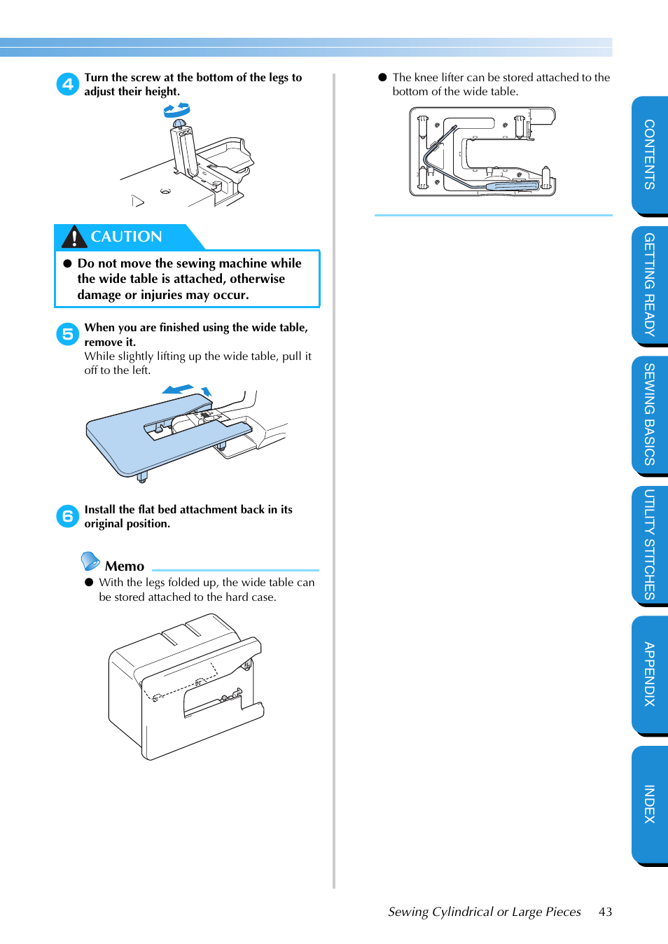 Caution | Brother NX-400 User Manual | Page 49 / 153