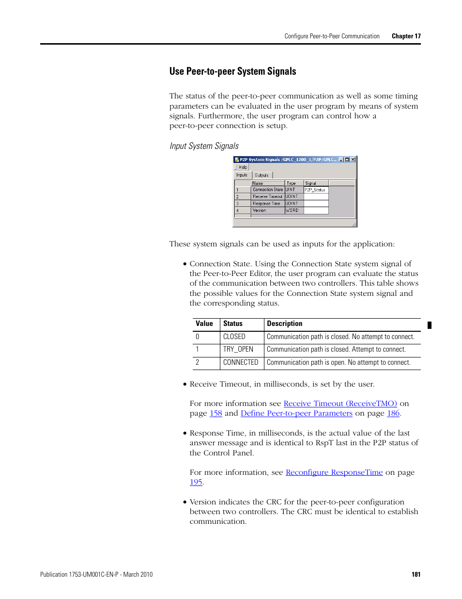 Use peer-to-peer system signals | Rockwell Automation 1755-OF8 GuardPLC Controller Systems User Manual | Page 181 / 356