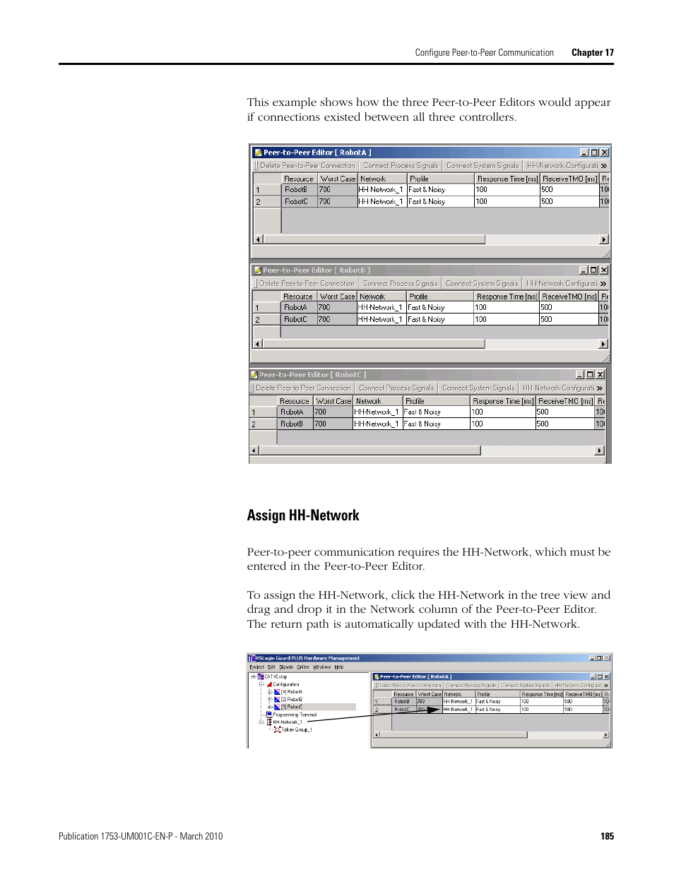Assign hh-network | Rockwell Automation 1755-OF8 GuardPLC Controller Systems User Manual | Page 185 / 356