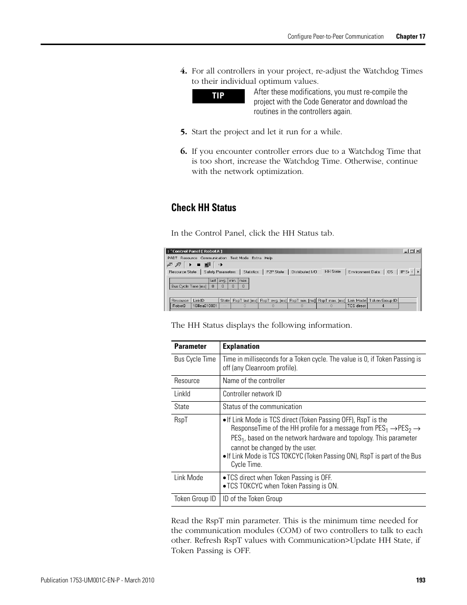 Check hh status | Rockwell Automation 1755-OF8 GuardPLC Controller Systems User Manual | Page 193 / 356