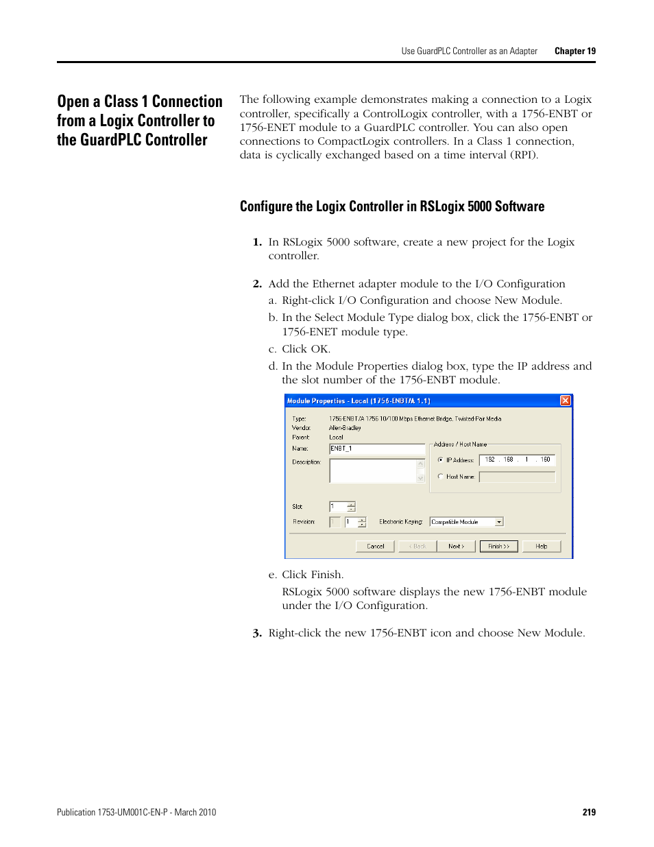 Configure the logix controller in rslogix 5000, Software | Rockwell Automation 1755-OF8 GuardPLC Controller Systems User Manual | Page 219 / 356
