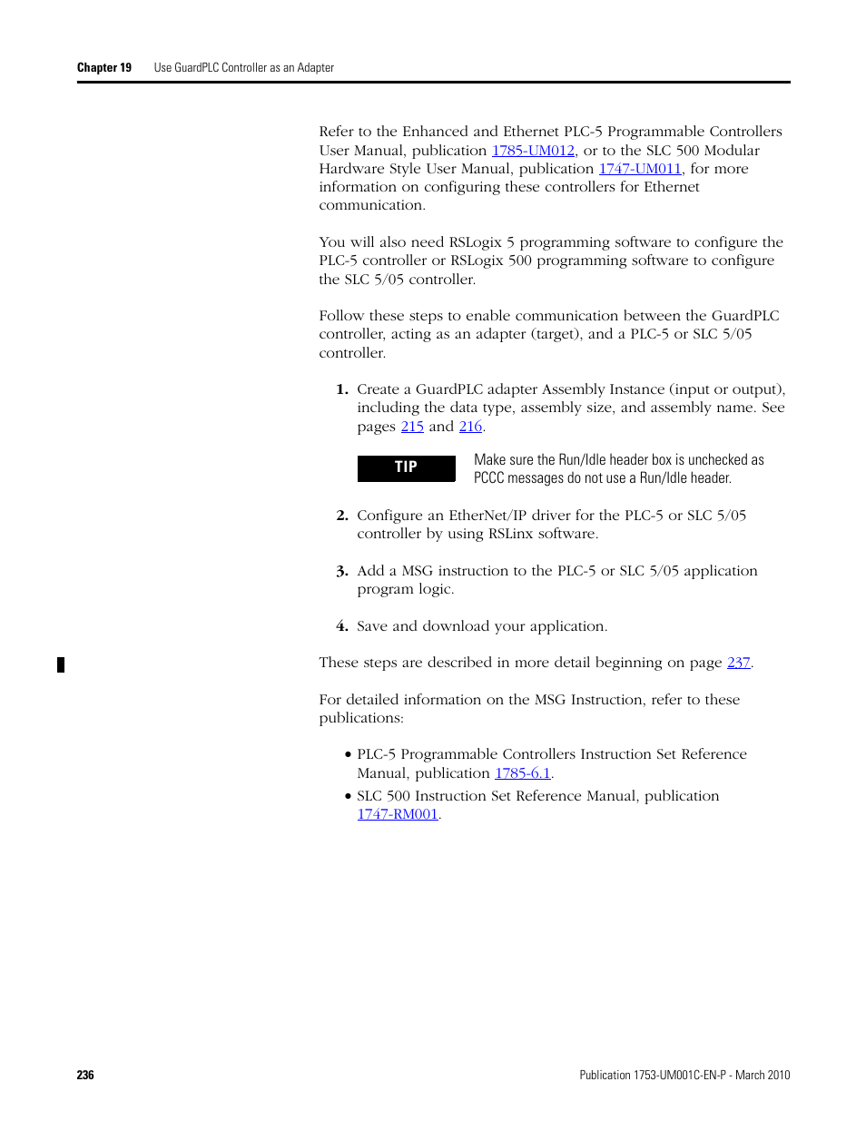 Rockwell Automation 1755-OF8 GuardPLC Controller Systems User Manual | Page 236 / 356