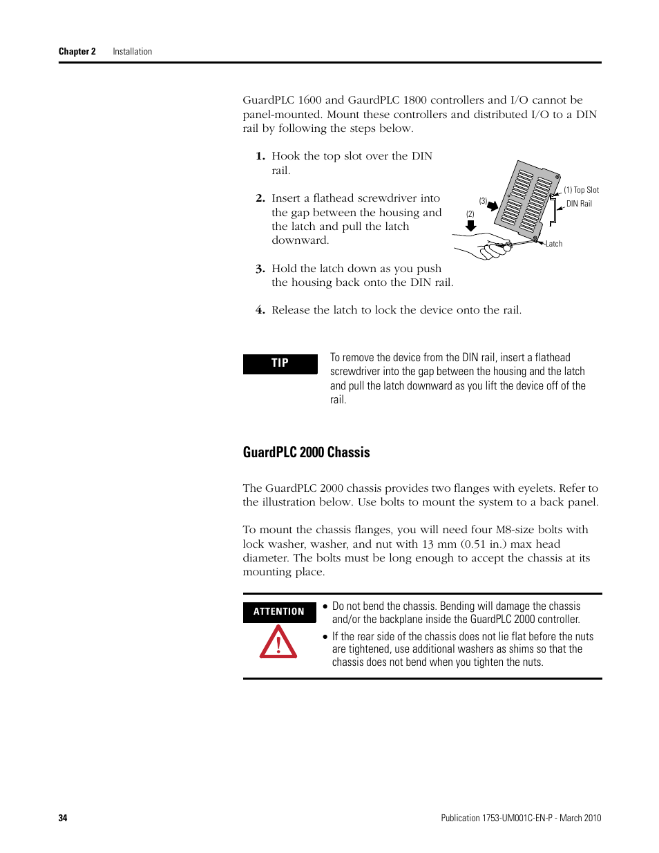 Guardplc 2000 chassis | Rockwell Automation 1755-OF8 GuardPLC Controller Systems User Manual | Page 34 / 356