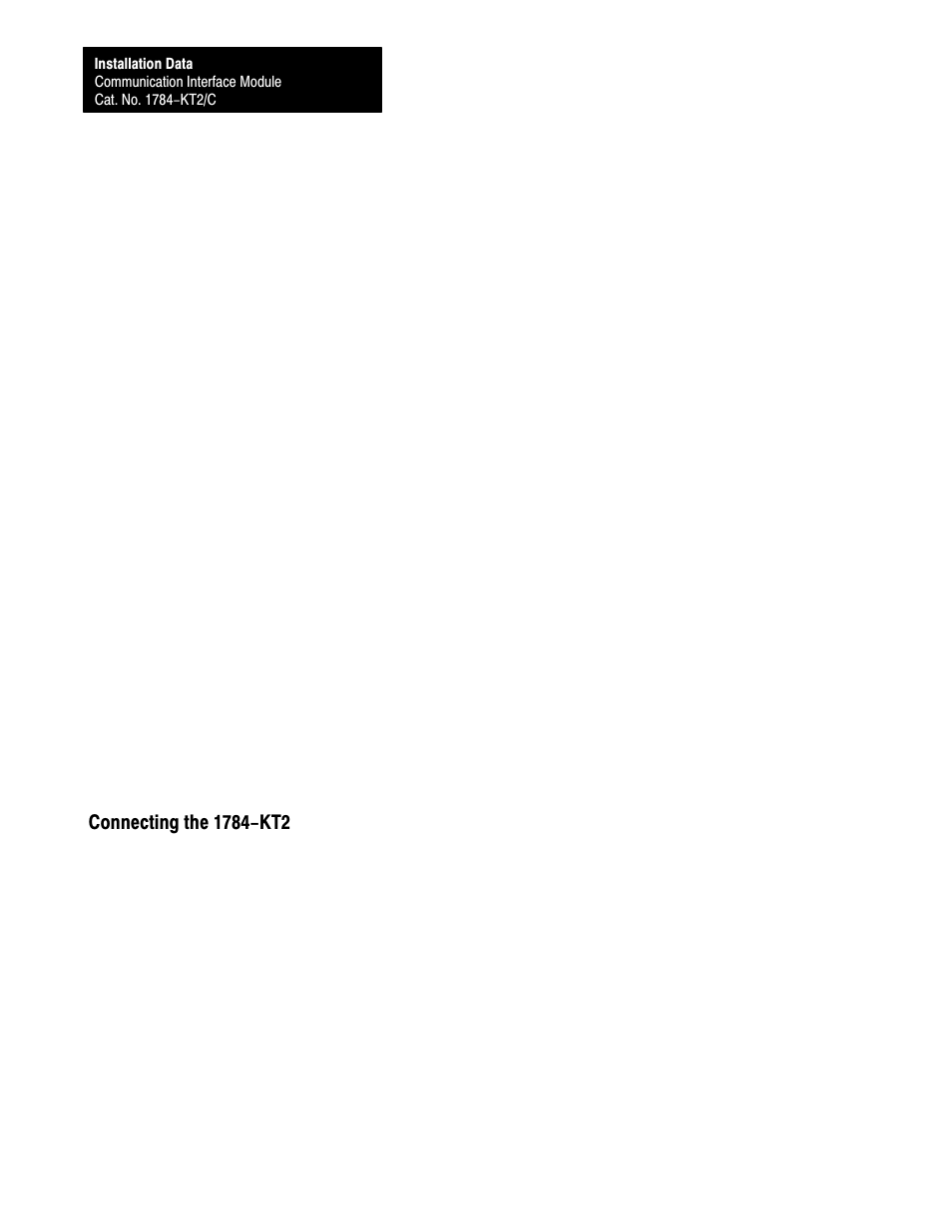 Connecting the 1784-kt2 | Rockwell Automation 1784-KT2/C INST.DATA COMM.INTERFACE MOD. User Manual | Page 10 / 32