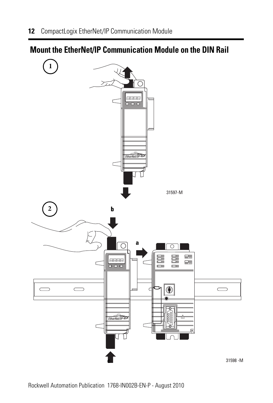 Rockwell Automation 1768-ENBT CompactLogix EtherNet/IP Communication Module Installation Instructions User Manual | Page 12 / 28