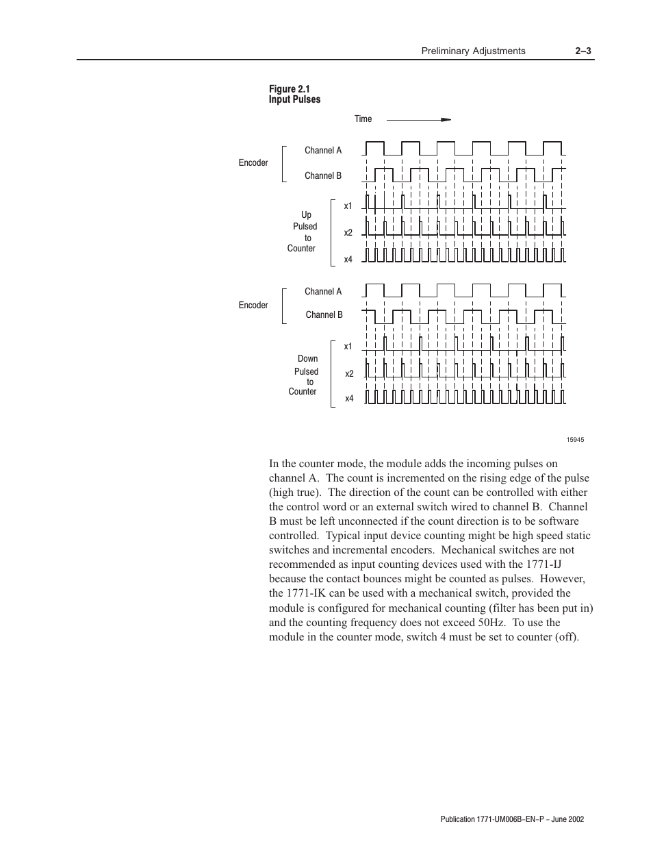 Rockwell Automation 1771-IJ_IK IK ENCODER/COUNTER MODULES User Manual | Page 15 / 68