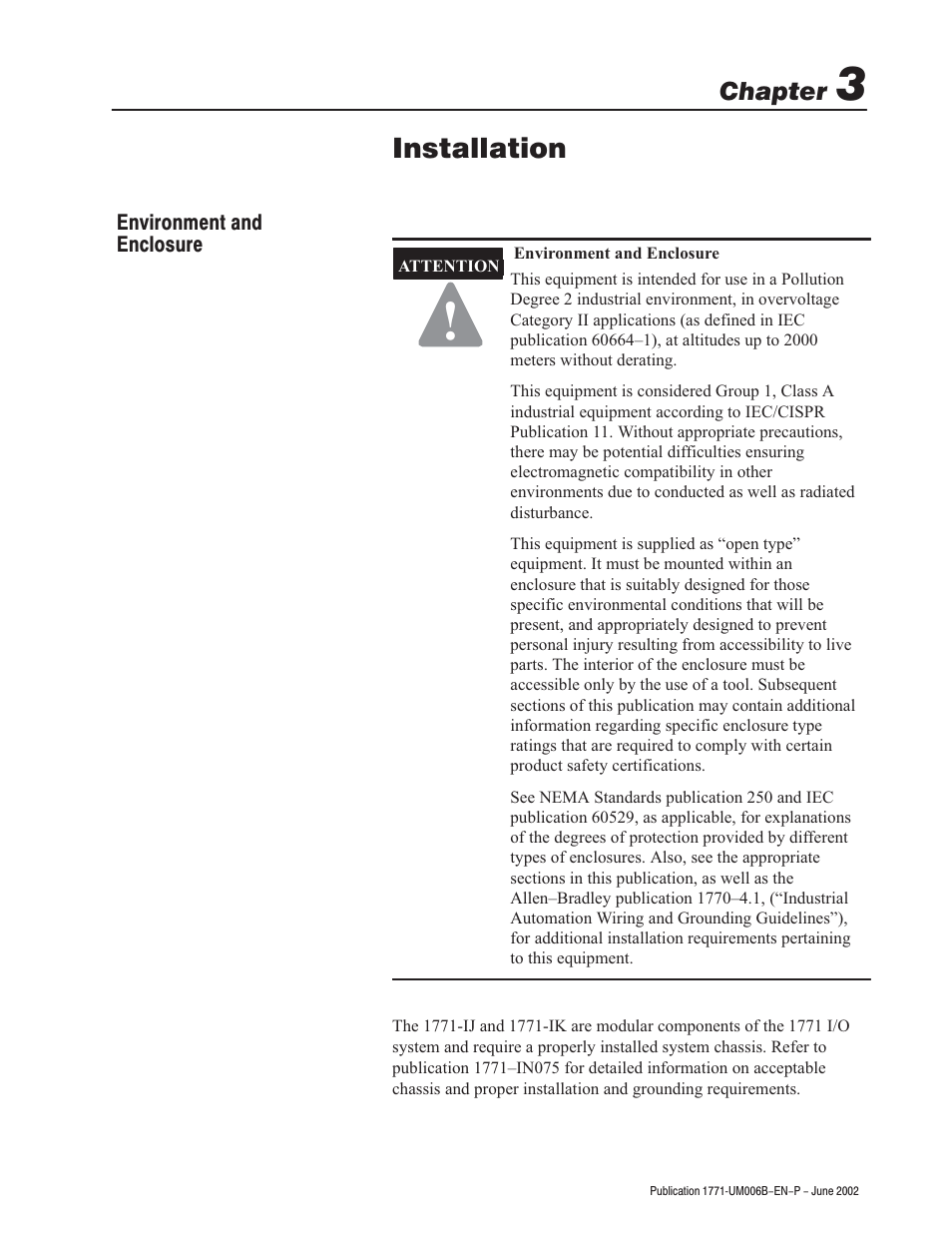 Installation | Rockwell Automation 1771-IJ_IK IK ENCODER/COUNTER MODULES User Manual | Page 21 / 68