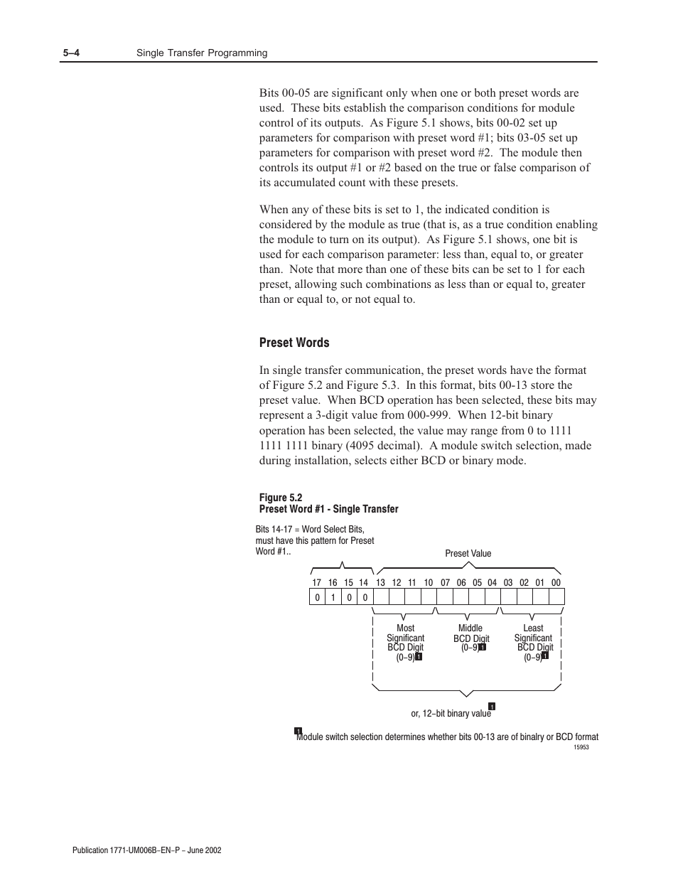 Preset words | Rockwell Automation 1771-IJ_IK IK ENCODER/COUNTER MODULES User Manual | Page 34 / 68