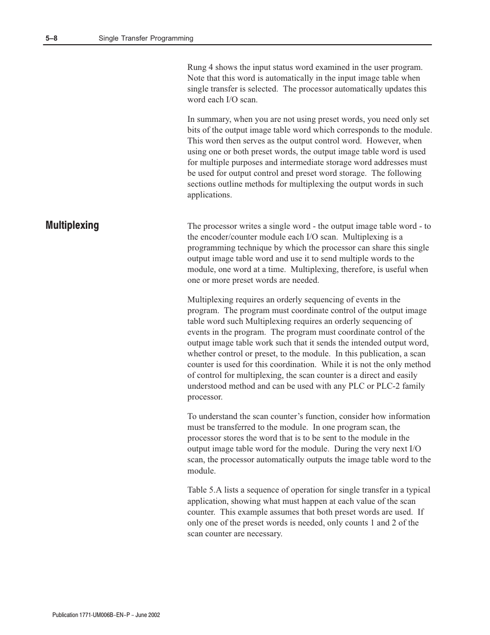 Multiplexing | Rockwell Automation 1771-IJ_IK IK ENCODER/COUNTER MODULES User Manual | Page 38 / 68