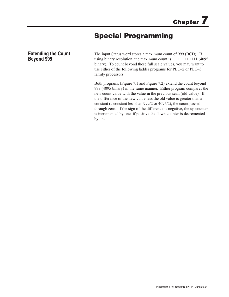 Special programming | Rockwell Automation 1771-IJ_IK IK ENCODER/COUNTER MODULES User Manual | Page 55 / 68