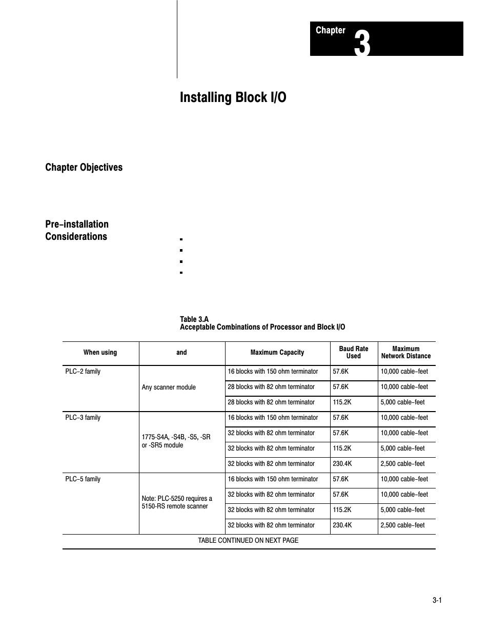 3 - installing block i/o, Chapter objectives, Pre-installation considerations | Installing block i/o, Chapter objectives pre-installation considerations | Rockwell Automation 1791-IOBB USER MANUAL User Manual | Page 12 / 36