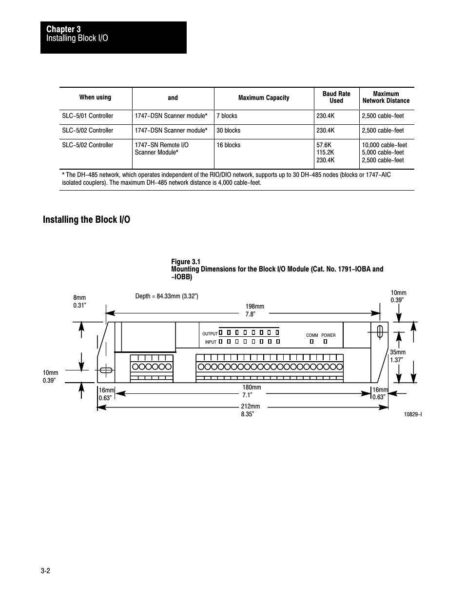 Installing the block i/o, Installing block i/o chapter 3 | Rockwell Automation 1791-IOBB USER MANUAL User Manual | Page 13 / 36