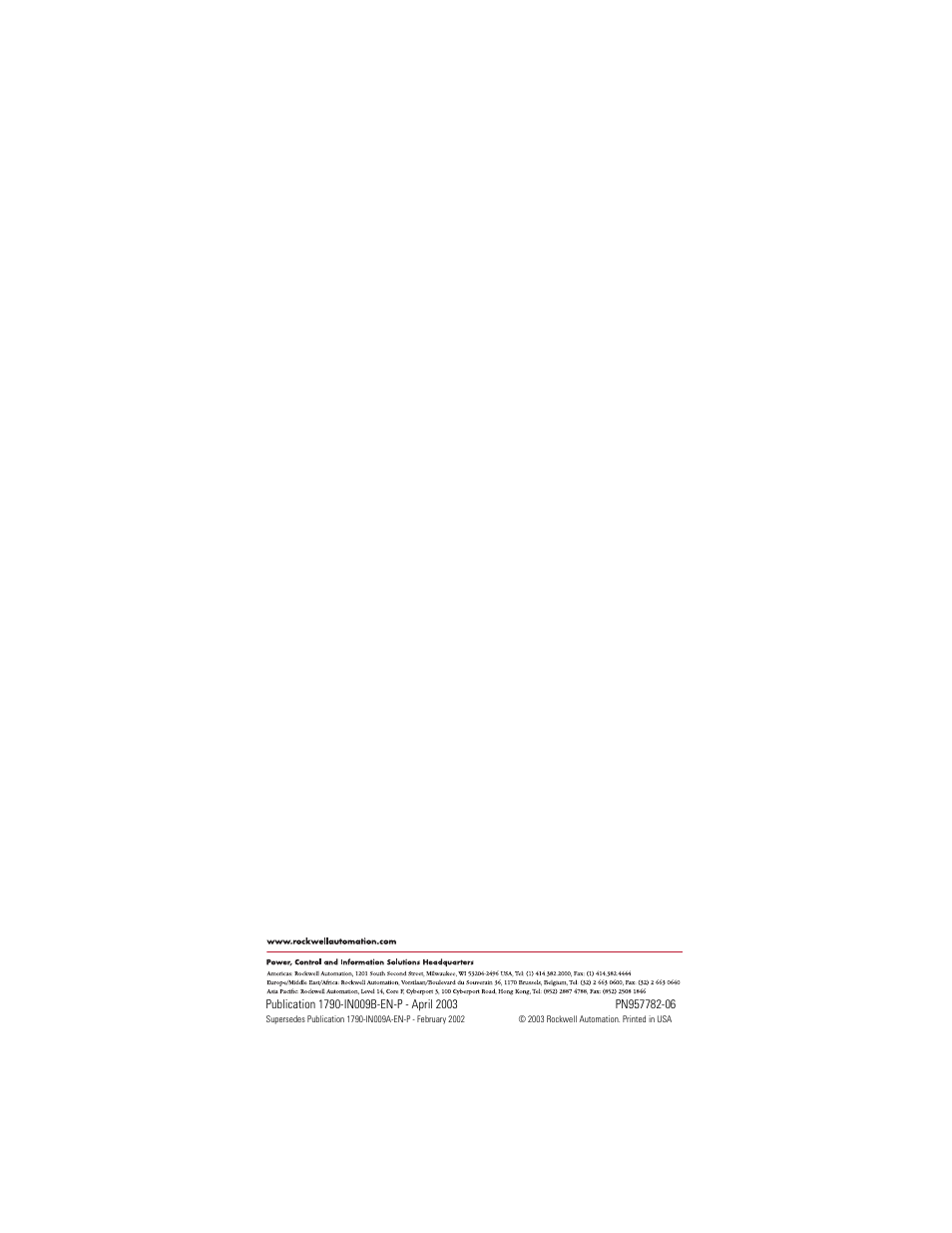 Back cover | Rockwell Automation 1790P-T8BV8B Profibus DP Digital Base Terminal Block Compact Block LDX I/O I.I. User Manual | Page 20 / 20