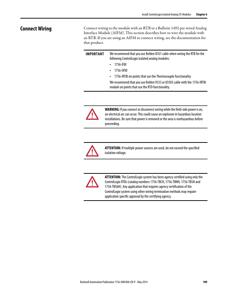 Connect wiring | Rockwell Automation 1756-OF8I ControlLogix Eight-channel Isolated Analog I/O Modules  User Manual | Page 109 / 208