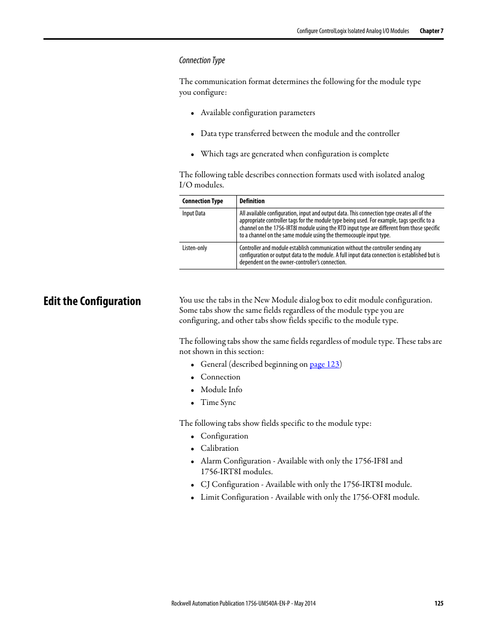 Edit the configuration | Rockwell Automation 1756-OF8I ControlLogix Eight-channel Isolated Analog I/O Modules  User Manual | Page 125 / 208