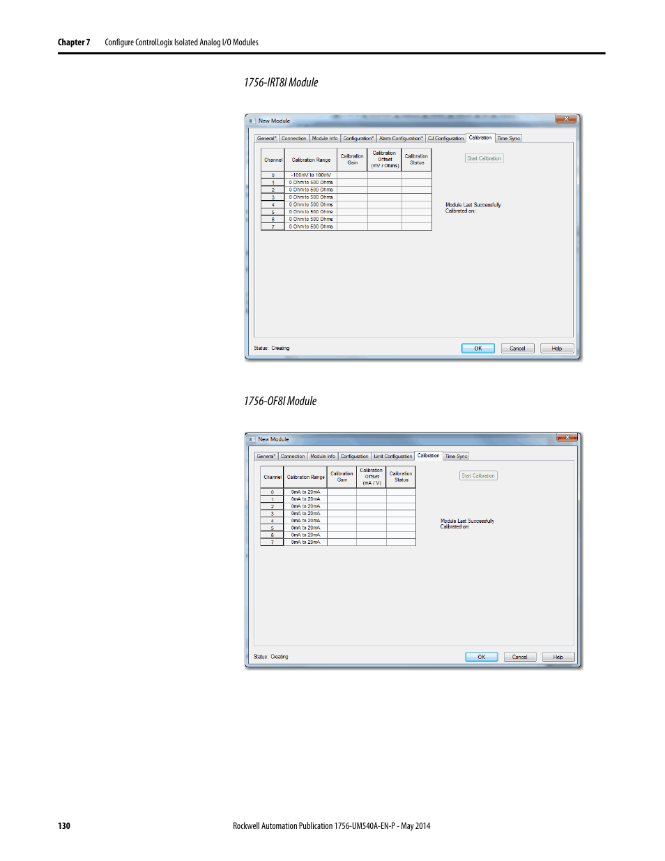 Rockwell Automation 1756-OF8I ControlLogix Eight-channel Isolated Analog I/O Modules  User Manual | Page 130 / 208