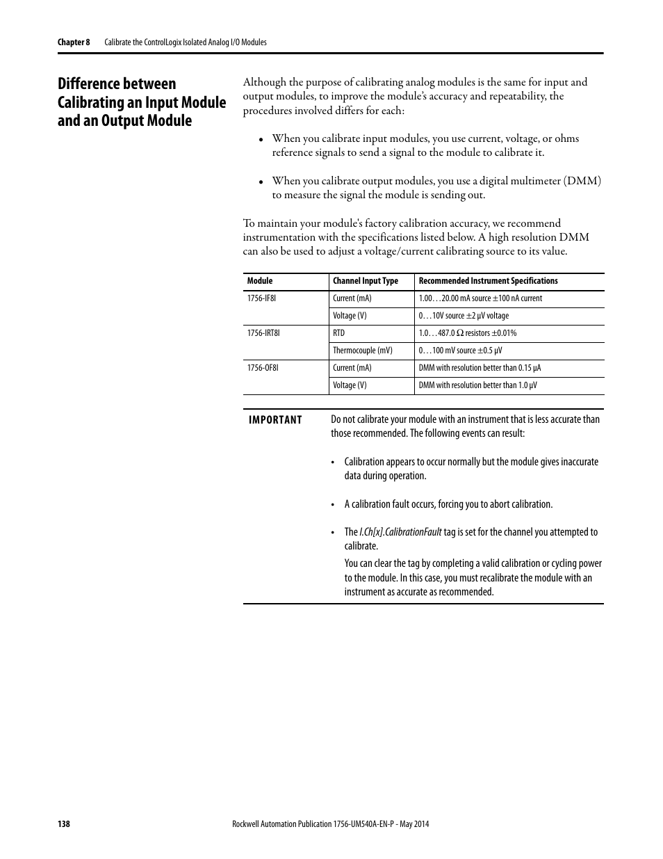 Rockwell Automation 1756-OF8I ControlLogix Eight-channel Isolated Analog I/O Modules  User Manual | Page 138 / 208