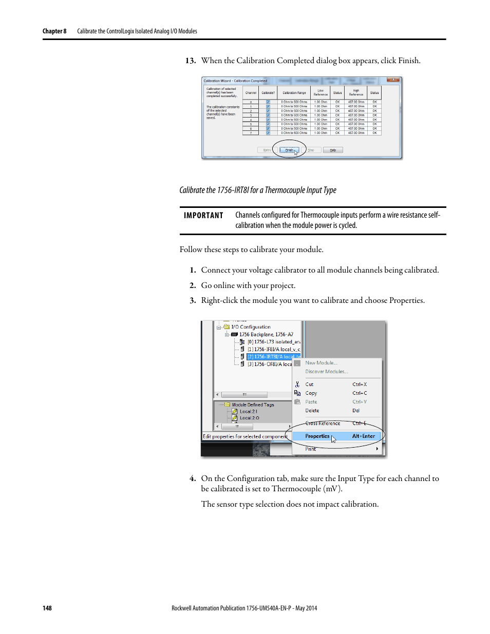 Rockwell Automation 1756-OF8I ControlLogix Eight-channel Isolated Analog I/O Modules  User Manual | Page 148 / 208