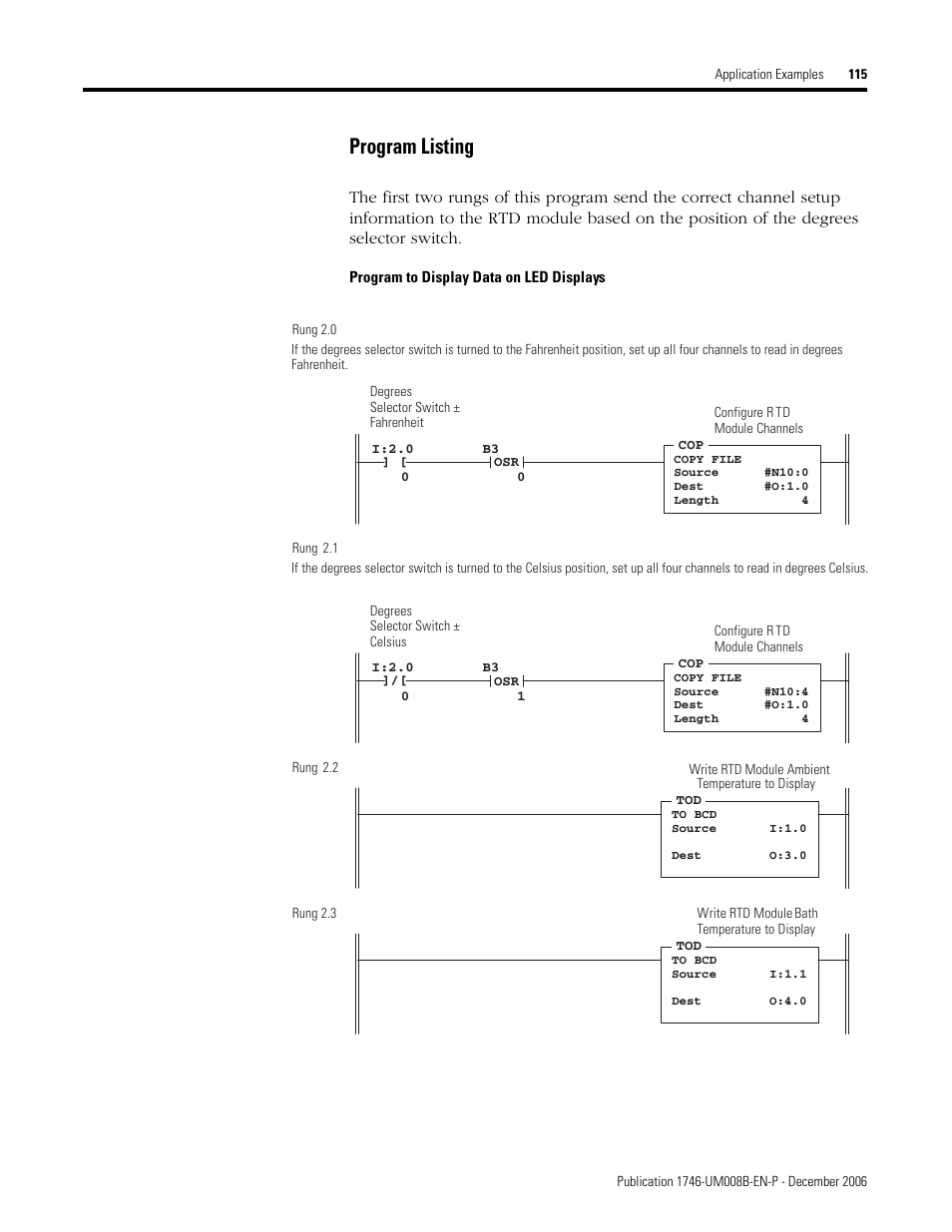 Program listing | Rockwell Automation 1746-NR4 SLC RTD/Resistance Input Module User Manual User Manual | Page 115 / 148