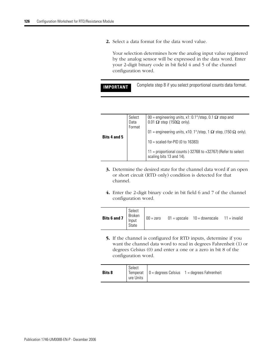 Rockwell Automation 1746-NR4 SLC RTD/Resistance Input Module User Manual User Manual | Page 126 / 148