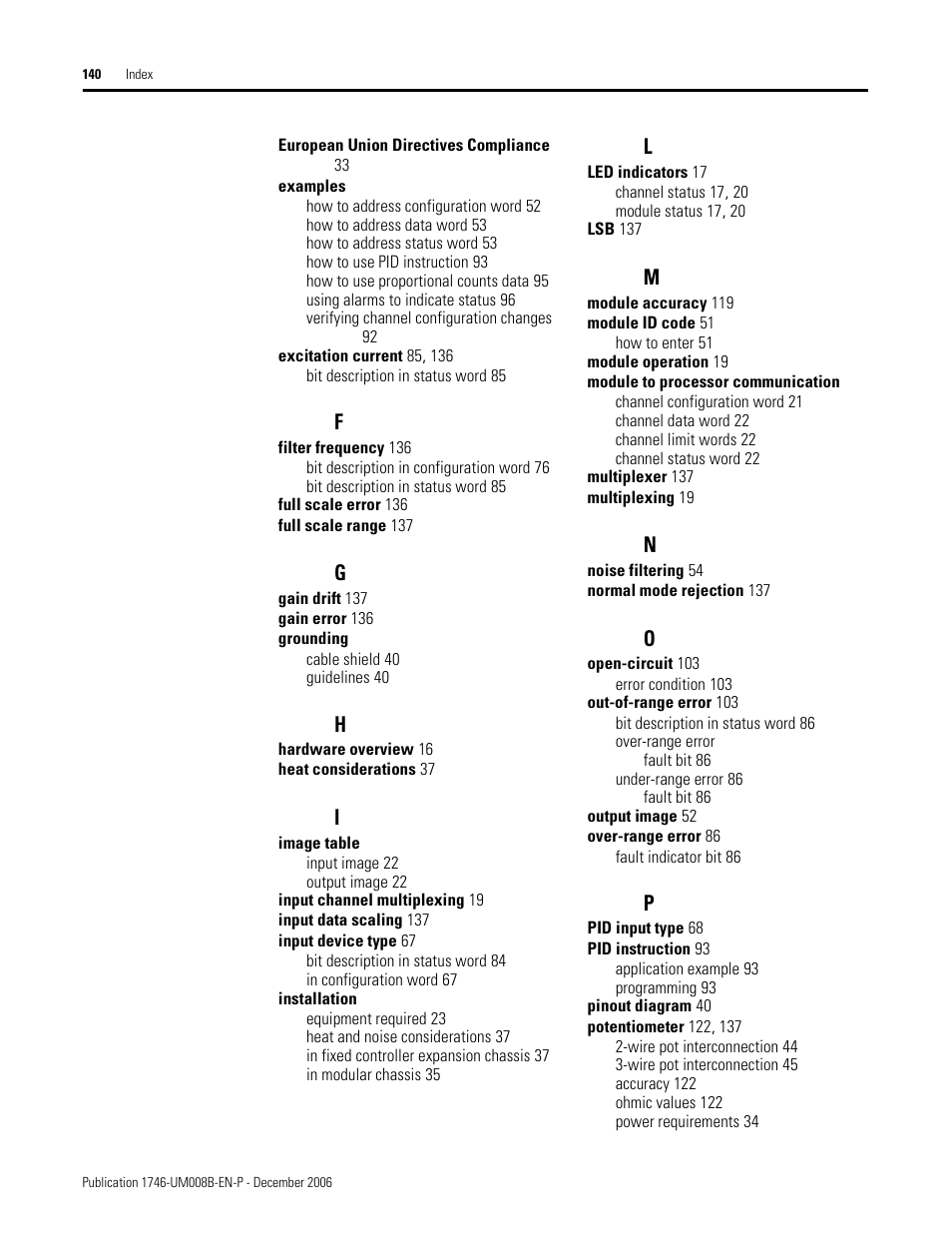 Rockwell Automation 1746-NR4 SLC RTD/Resistance Input Module User Manual User Manual | Page 140 / 148