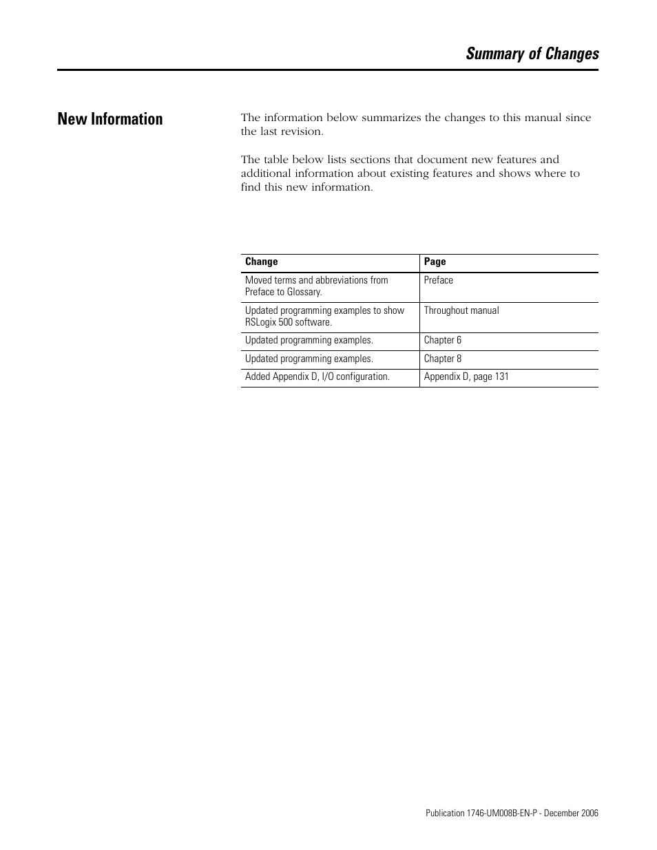 Summary of changes, New information, Summary of changes new information | Rockwell Automation 1746-NR4 SLC RTD/Resistance Input Module User Manual User Manual | Page 3 / 148