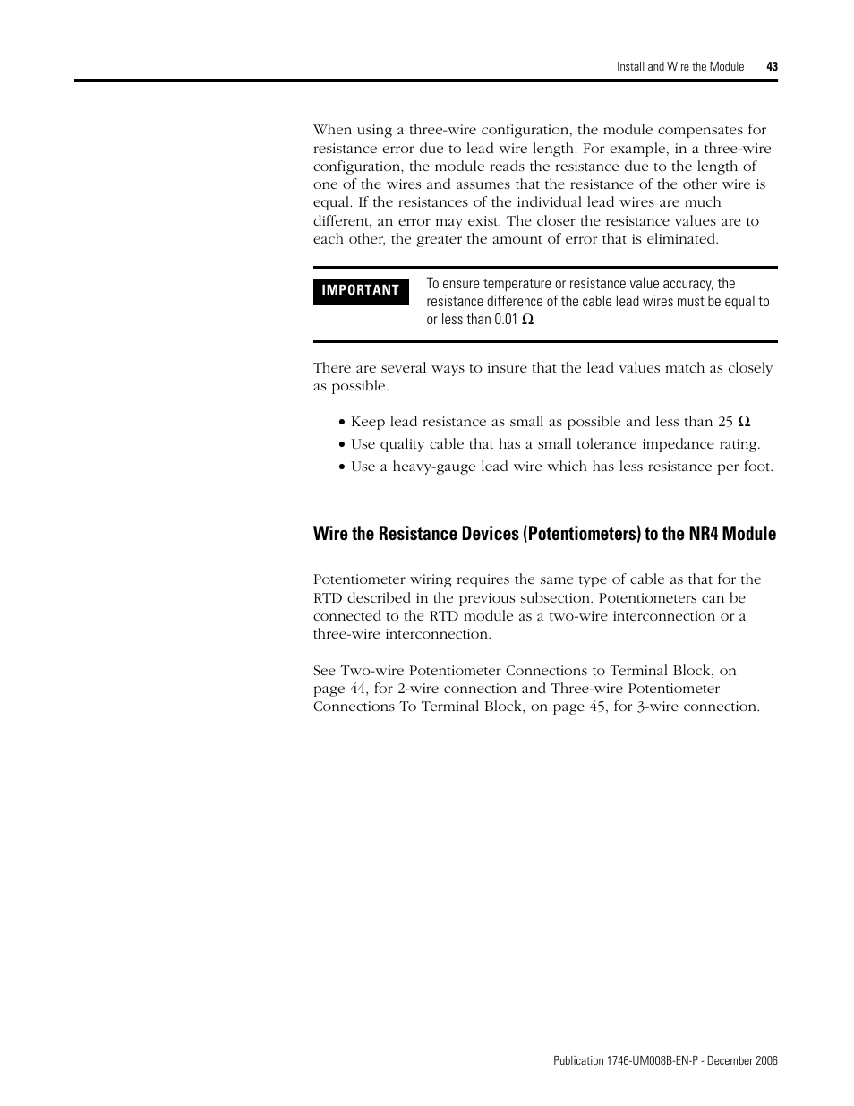 Rockwell Automation 1746-NR4 SLC RTD/Resistance Input Module User Manual User Manual | Page 43 / 148